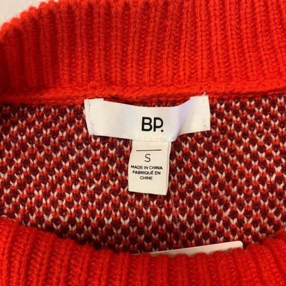 BP Nordstrom Women's Crafted Holiday Fairisle Sweater‎ In Red Scarlet Size S NWT - Picture 6 of 11